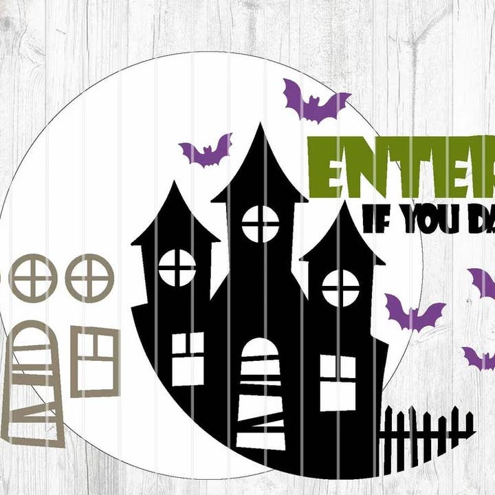 Halloween - Entrez si vous osez Pendentif de porte DIY | Panneau en bois pour la vente par Kate's Blanks