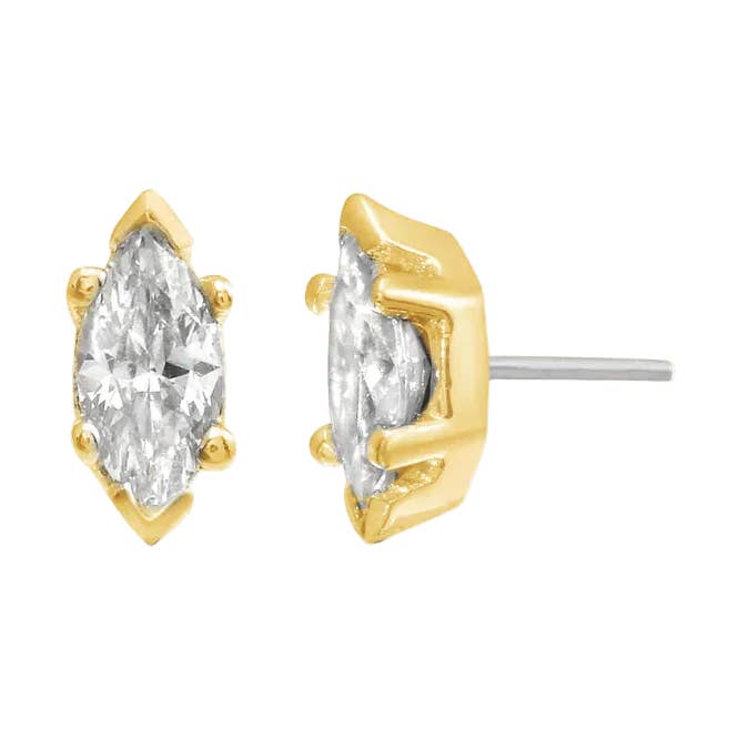 6 Prong Marquise – 14K/18K Gold Threadless End for wholesale by Piercing-zone