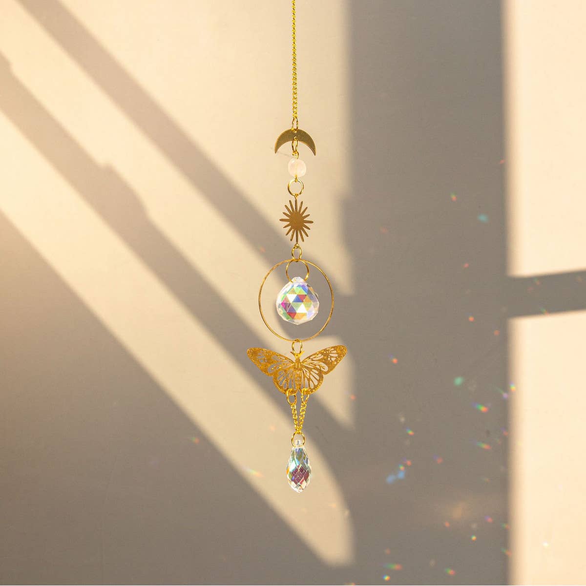 DOUBLJU - Wholesale Wind Chime - CRYSTAL SUNSHADE LIGHT WIND CHIME_CWMM87574