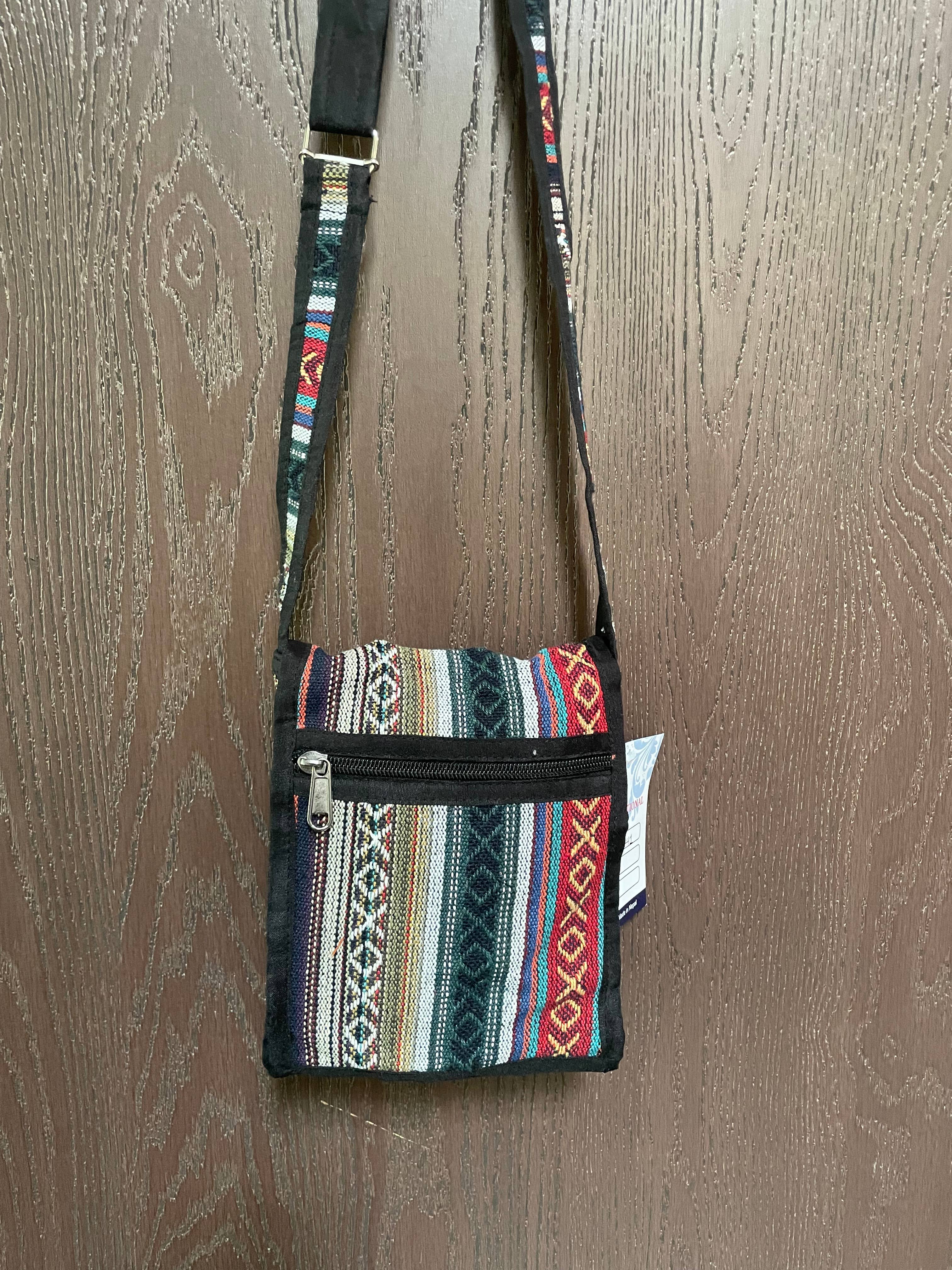 Like International - Vente Sac porté épaule – femme - Adorable coton passeport voyage trois poches rayure ajustable9