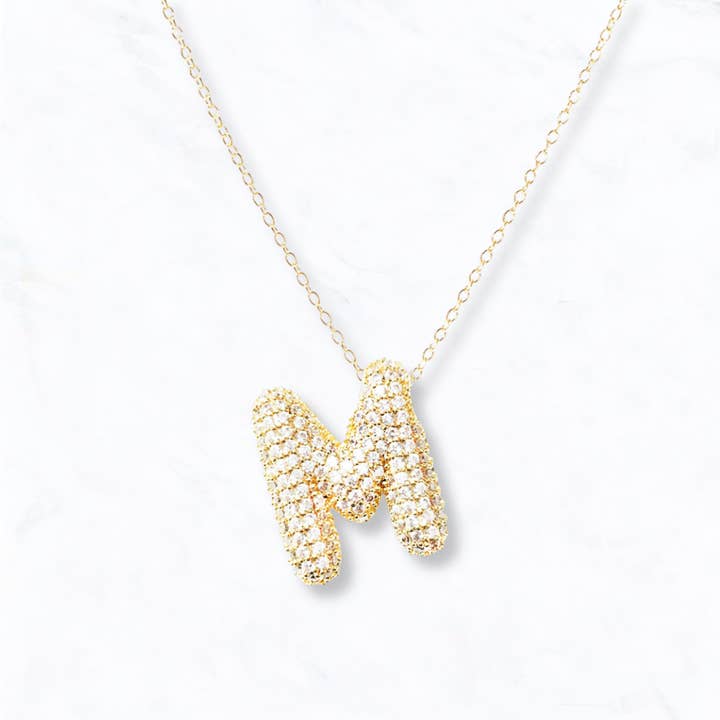 Suzie Q USA - Wholesale Pendant/Charm Necklace - Bubble Initial Necklace11