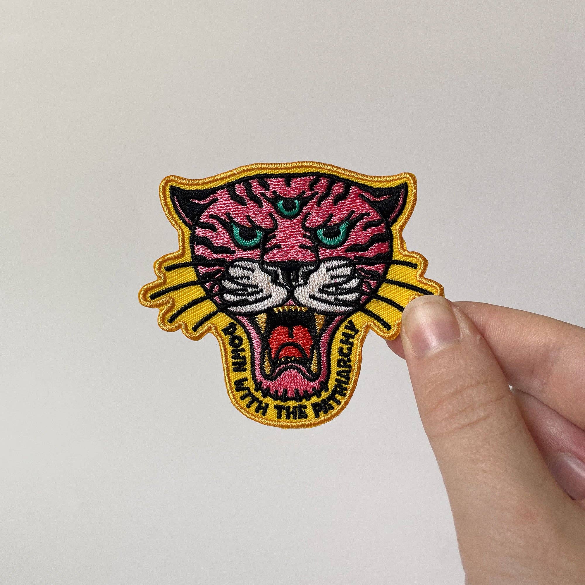 Creepy Orca Supply Company - Wholesale Patch - Down With The Patriarchy Tiger Feminist Patch2