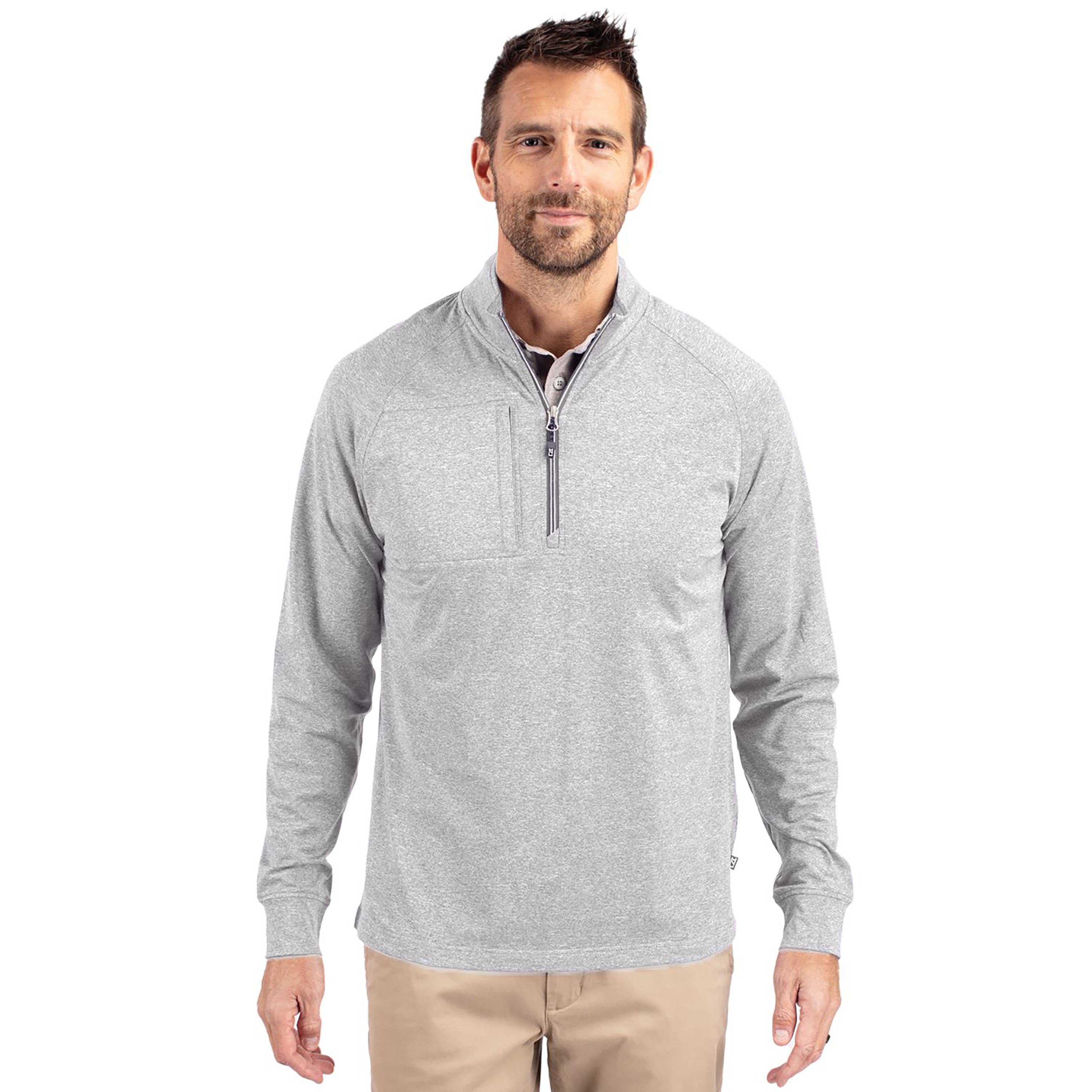 Cutter & Buck - Wholesale Sweatshirt - Men's - Cutter & Buck Adapt Eco Knit Heather Mens 1/4 Zip Pullover30