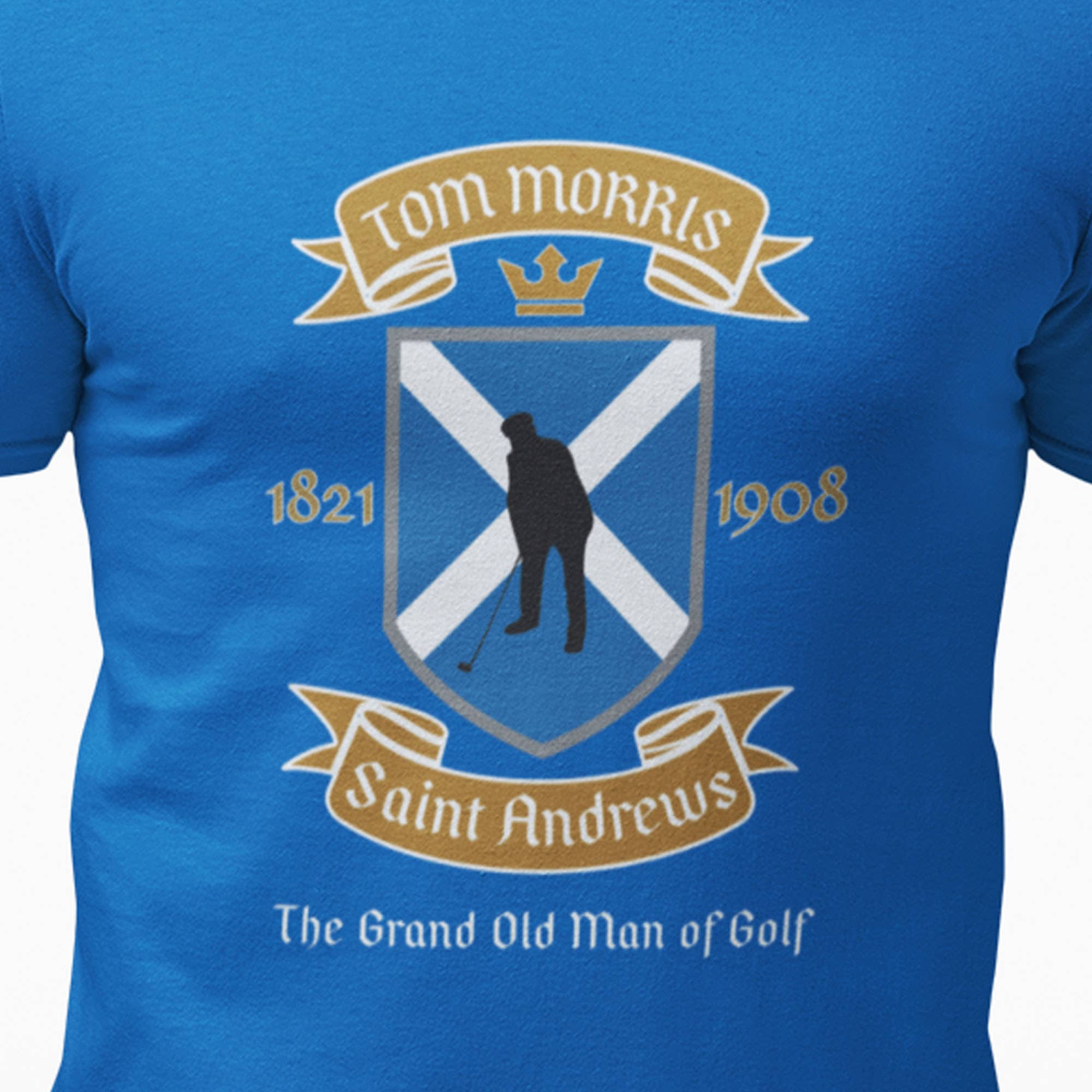 Brave Scottish Gifts - Wholesale Screen Printed T-Shirt - Unisex - Tom Morris Golf T-Shirt2