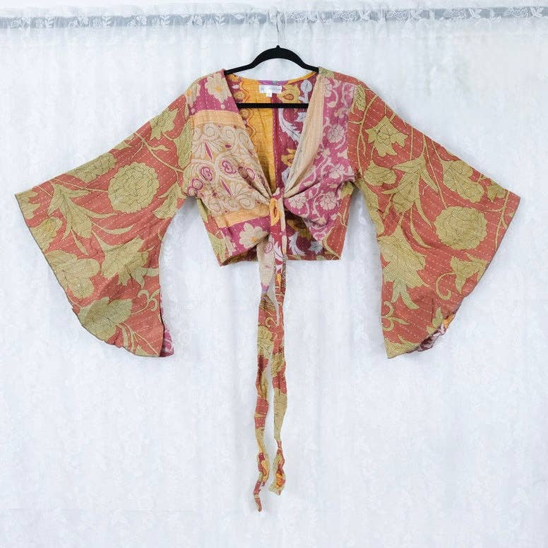 Karma Nepal Crafts - Vendita all'ingrosso Camicetta - Donna - Top Avvolgente Boho Kantha6