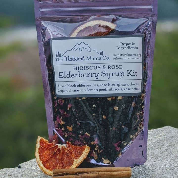 Super Sized Elderberry Syrup Kit - Hibiscus & Rose for wholesale by The Natural Mama Co.