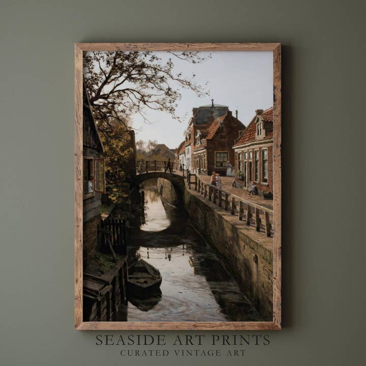 Seaside Art Prints - Wholesale Art Print - Vintage Cityscape Painting Art Print / Handmade Giclée Print