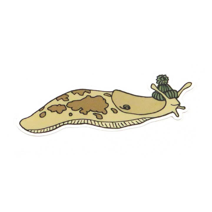 Slug klistermærke med grøn hat for engroshandel hos Wild Life Illustration Co.