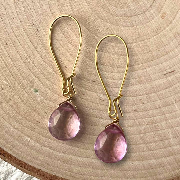 Dana Herbert - Wholesale Dangle Earrings - Gold Sasha Short Gemstone Earrings0