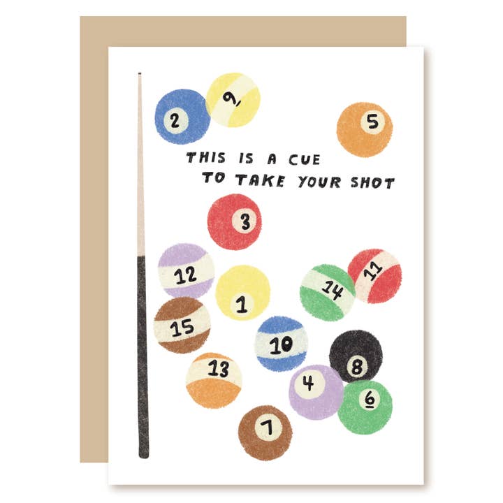 Pool Cues Take Your Shot Encouragement Card for wholesale by A Smyth Co