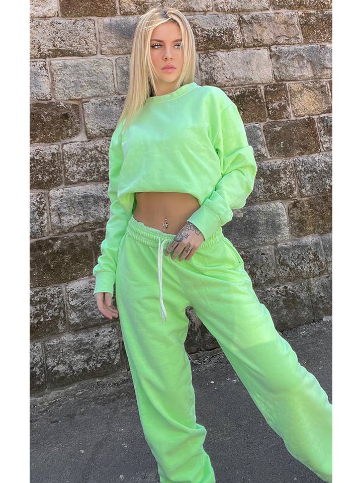 Splashy - Wholesale Tracksuit – Women′s - Neon Co-Ord Tracksuit Festival Sweatshirt/Joggers Set