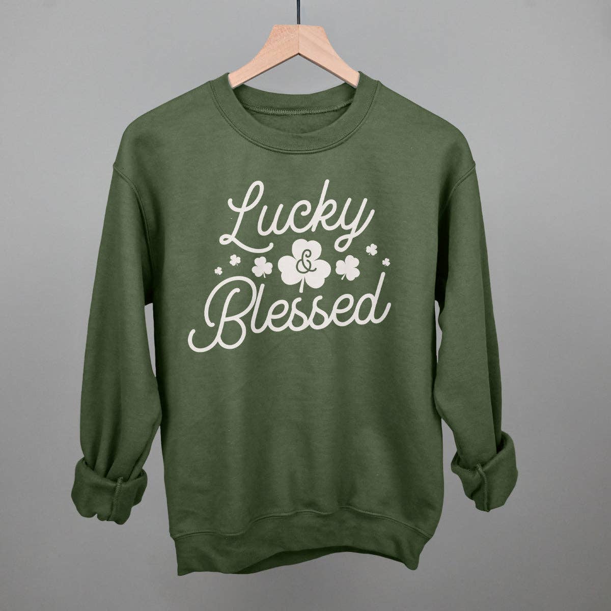 Ivy + Cloth - Wholesale Graphic Sweatshirt - Women's - Lucky and Blessed0