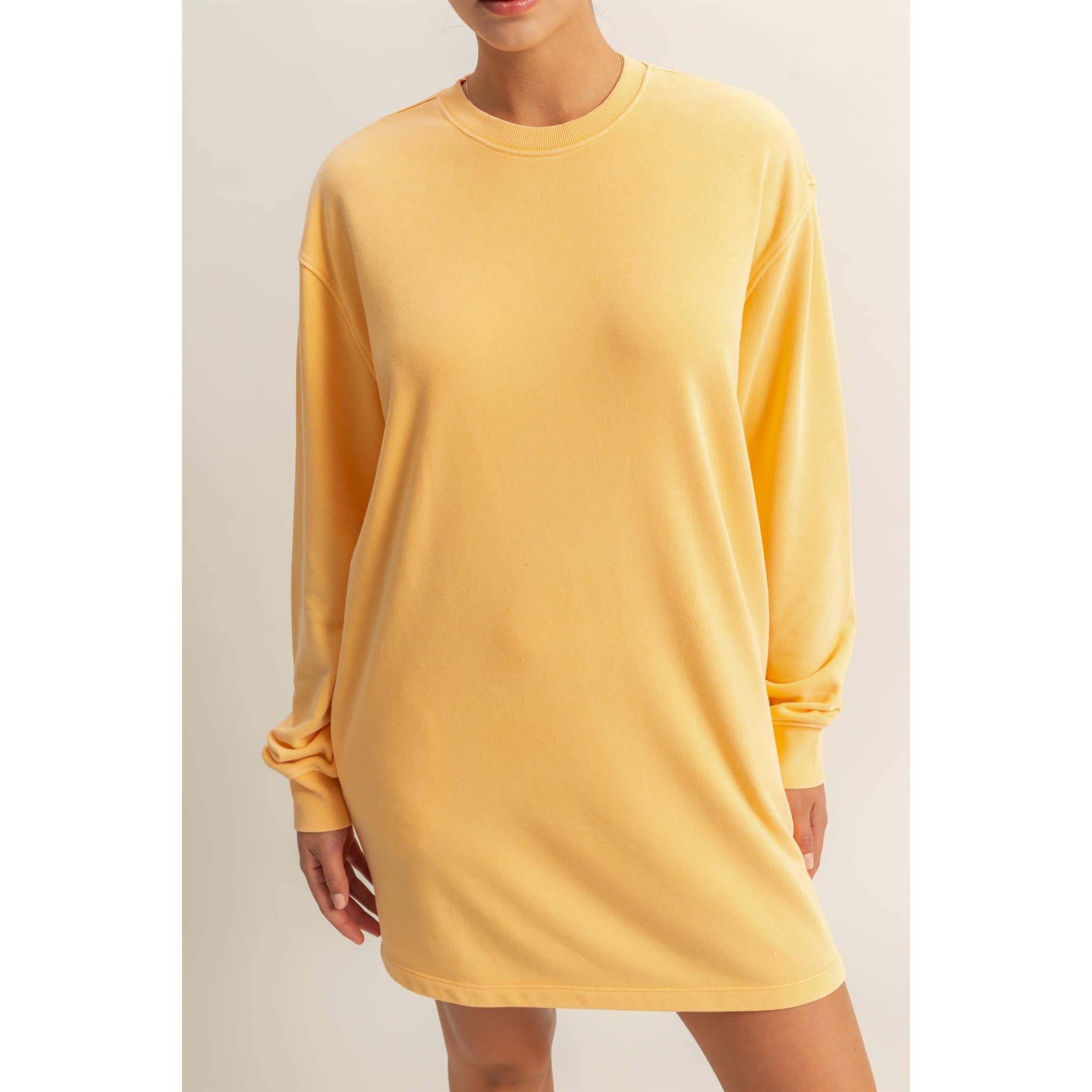 Double Zero - Wholesale Dress - Women's - Long Sleeve Oversized Mini Dress43