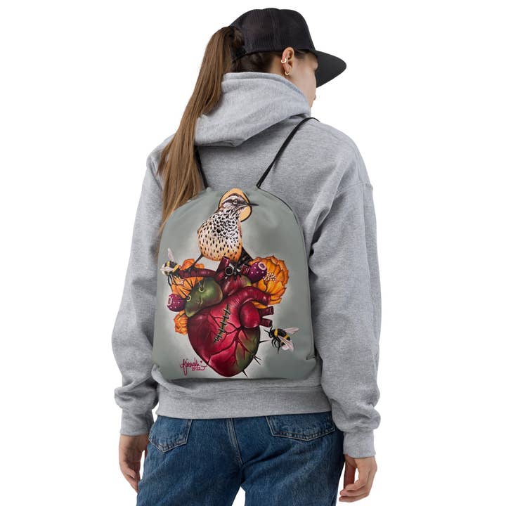 “Nature Heals” Drawstring bag for wholesale by The Art of Francella