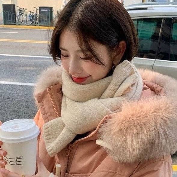 VividLux - Wholesale Scarf - Women's - Classic Solid Color Knitted Scarf6