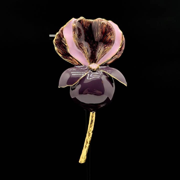 Floral Enameled Brooch – Purple Fashion Pin for Coats and Elegant Winter Styles for wholesale by Zenthaven