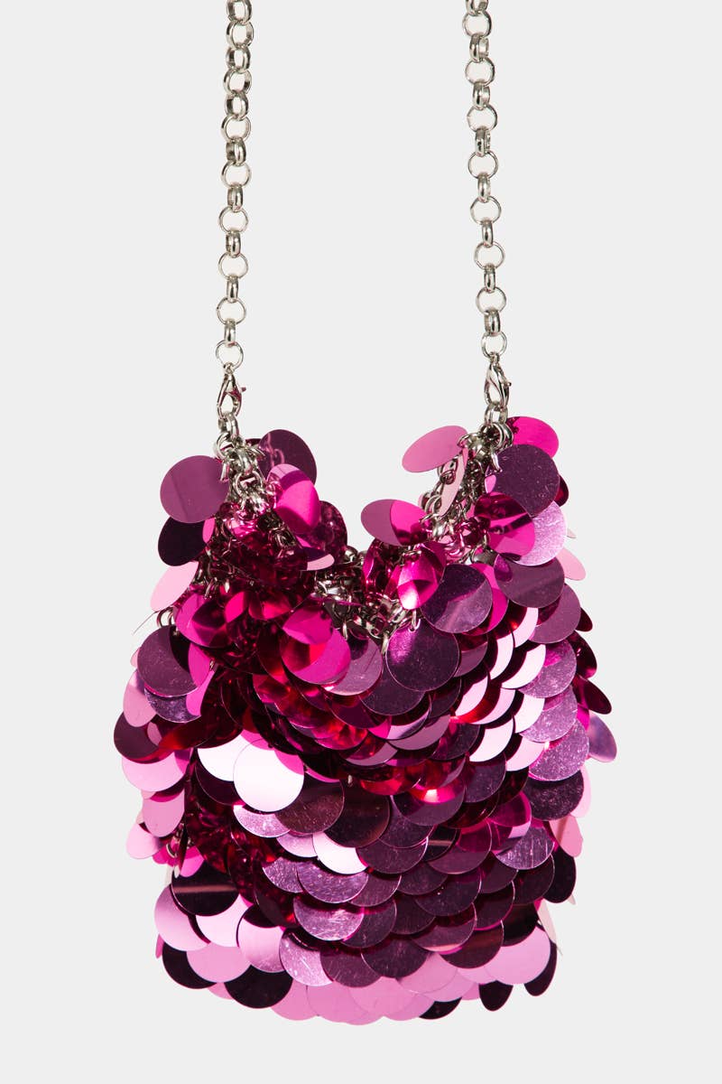 Collections by Fame Accessories – wholesale Axelväska - Dam – Sequin Chain Mail påseväska3