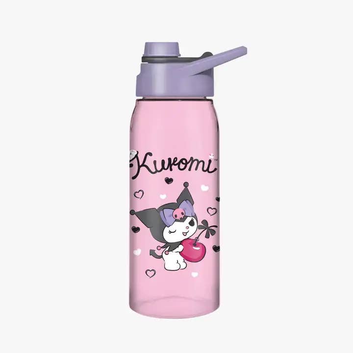 Sanrio Kuromi Cherry Hearts 28oz Water Bottle w/ Screw Lid for wholesale by Silver Buffalo