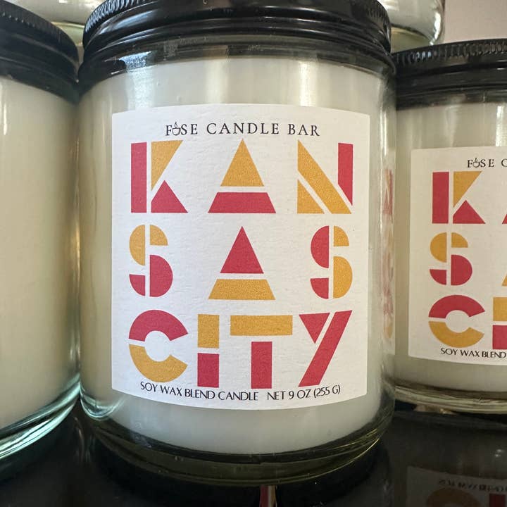 Kansas City Game Day Candle – 9 oz Soy Blend, Fanfav for wholesale by Fuse Candle Bar