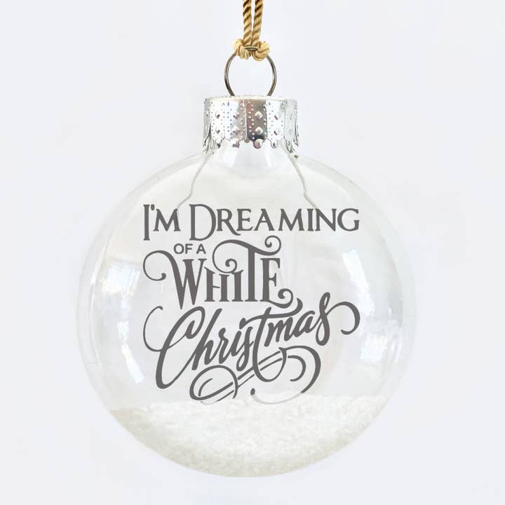 Skel & Co - Wholesale Ornament - White Christmas (With Snow Inside!) See-Through Ornament
