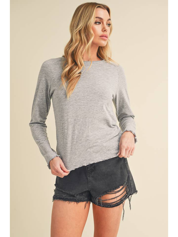 AEMI + CO - Wholesale T-Shirt - Women's - 8288DN Gwen Baby Long Sleeve Top17