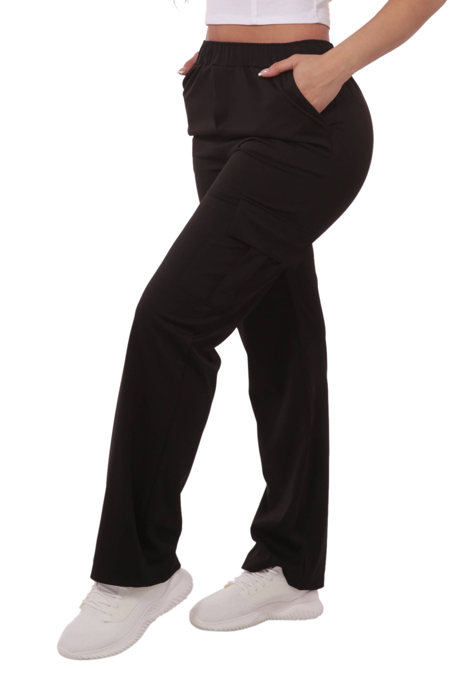 REDFINCH APPAREL INC - Wholesale Pants - Women's - Womens Mid Rise Straight Leg Pants With Cargo Pockets1