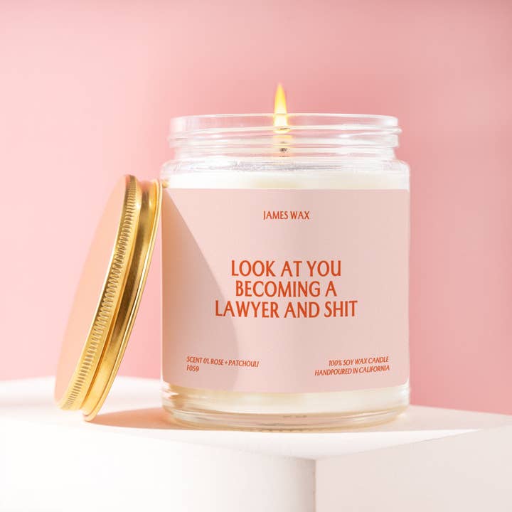 James Wax - Wholesale Pot/gevulde kaars - Advocaat cadeau Kijk hoe je advocaat wordt en shit Candle Achievement Graduation Advocaat in spe F059