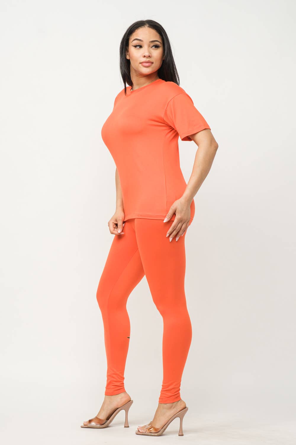 Julia by LoveJ - Wholesale Top & Pant Set (NOT Loungewear) - Women's - Plus Size Brushed Dty Round Neck Top Leggings Set11