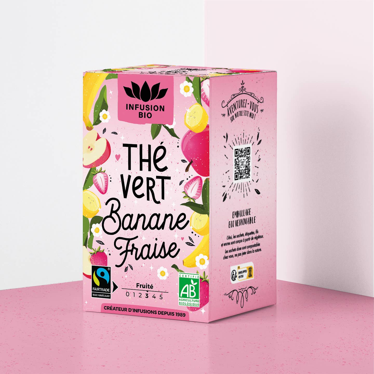 PROVENCE D'ANTAN - Wholesale Health/Detox Tea - Organic Green Tea Banana Strawberry*