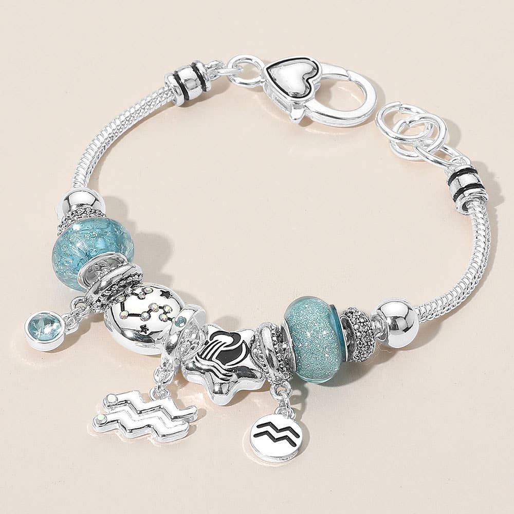 Sensibling Corp. - Vendita all'ingrosso Braccialetto con ciondolo/pendente - ARIETE - Braccialetto con Ciondolo Simbolo Oroscopo Segno Zodiacale con Perline21