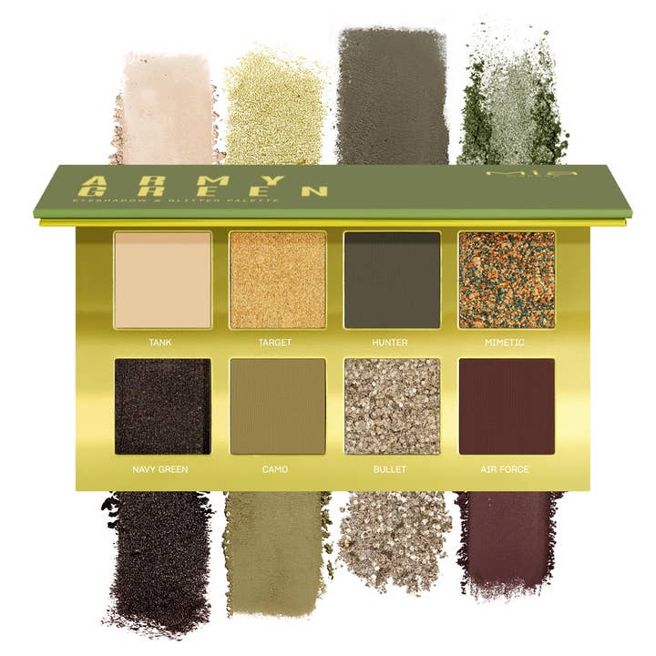 MIA COSMETICS SRL - Venta al por mayor Paleta de sombras de ojos - PALETA DE SOMBRAS DE OJOS VERDE MILITAR