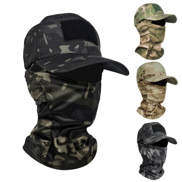 Ecovear - Wholesale Baseball cap – Unisex - Camouflage Baseball Cap with Face Mask Outdoor Sports Hat17