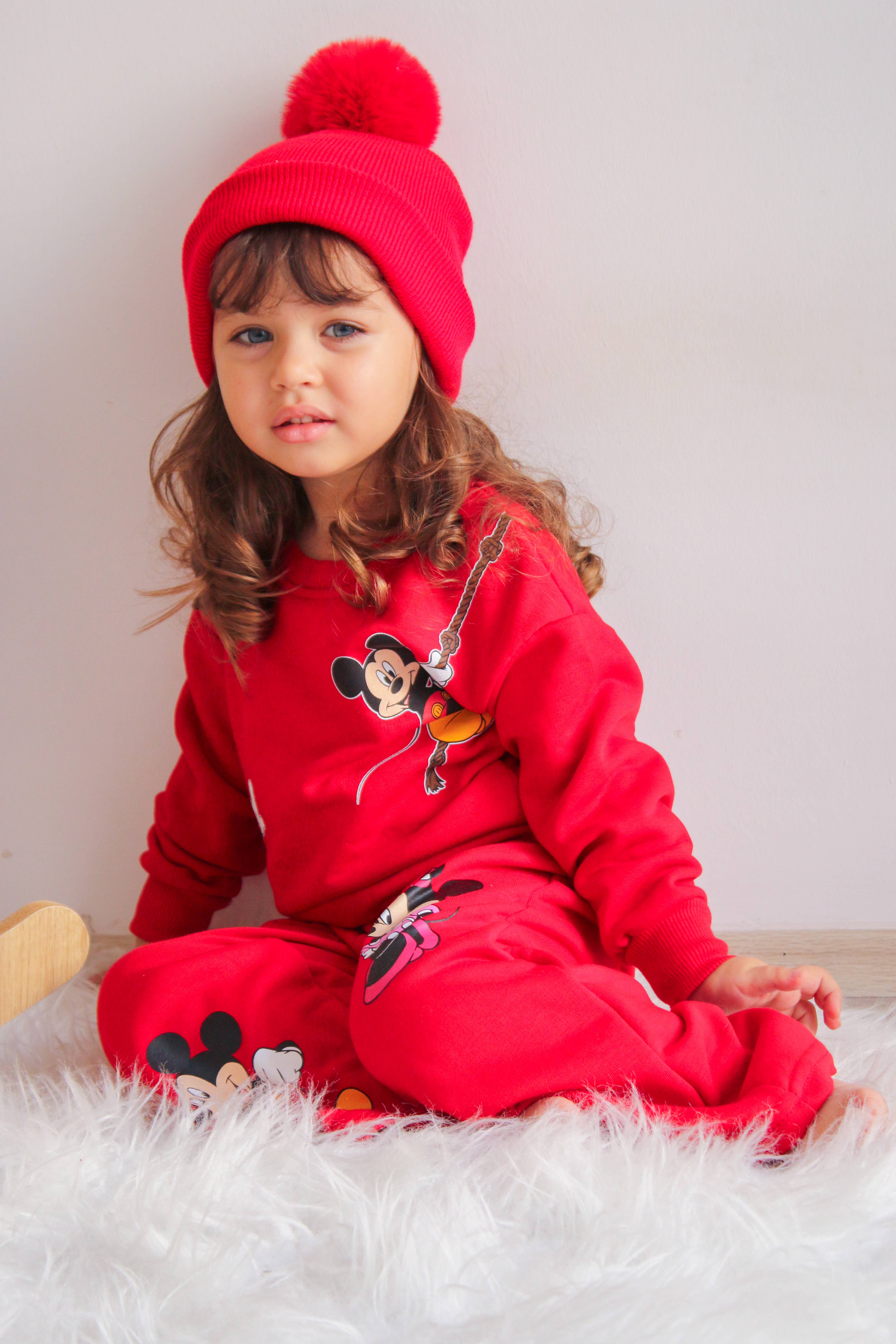 Himmelberg Baby – wholesale Mössa - Barn – Röd Singel Pom Pom Baby-/Barnmössa 0-8 år18