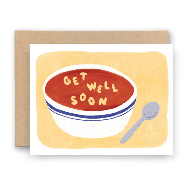 Carte de soupe alphabet Get Well Soon pour la vente par Finch and Flourish Paper Goods