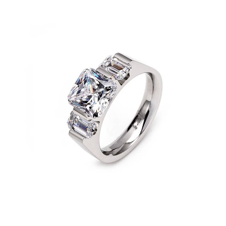 RG206W B.Tiff 2ct Cushion Cut with Baguettes Engagement Ring for wholesale by B.Tiff