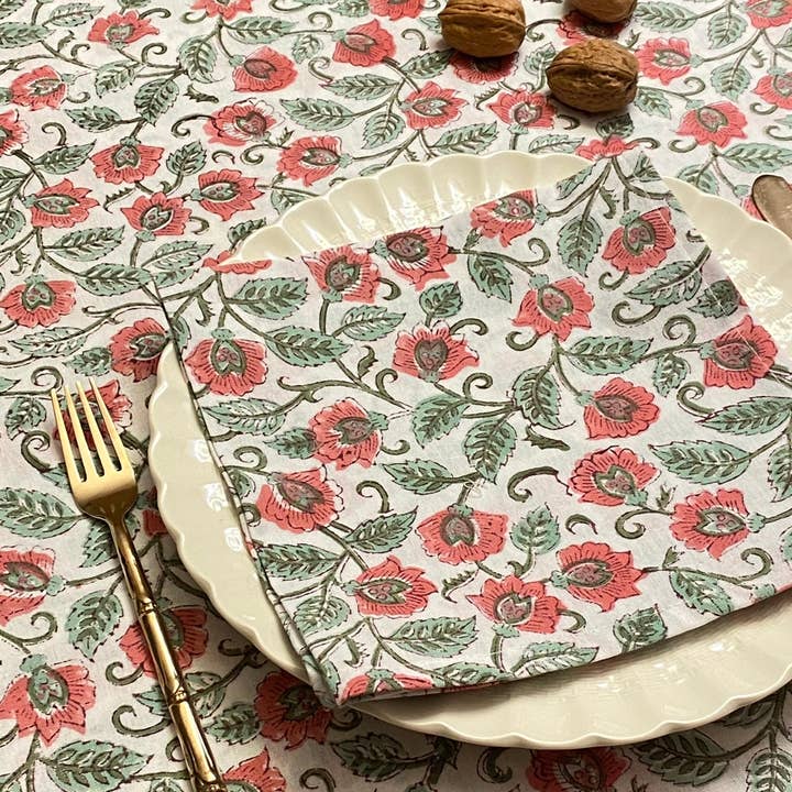 ABRACOLORS – wholesale Tablecloth – Square tablecloth with napkins flowers