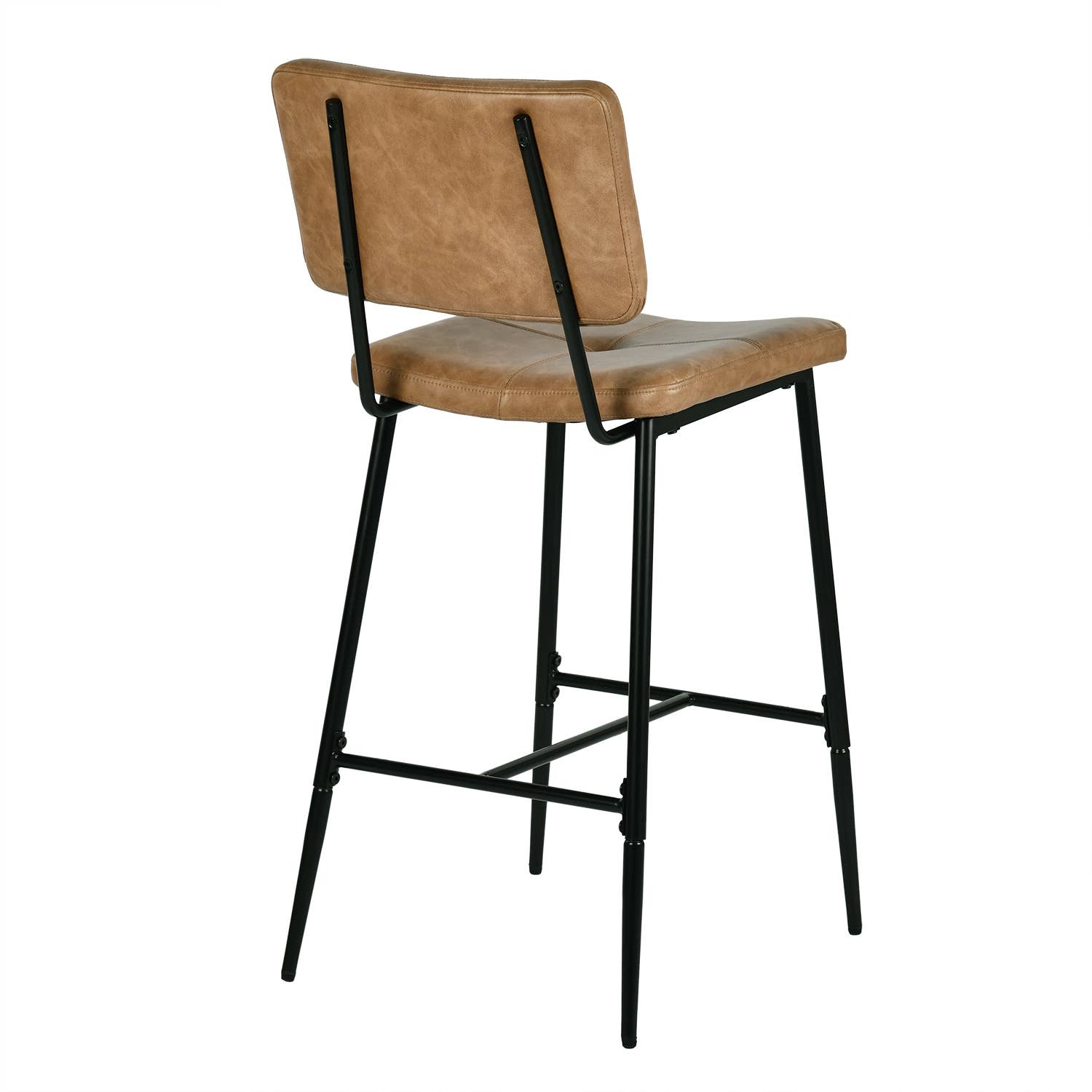 HOMYCASA DESIGN INC - Wholesale Stool - 26 in. Modern Cognac Faux Leather Counter Stools,Set of 28