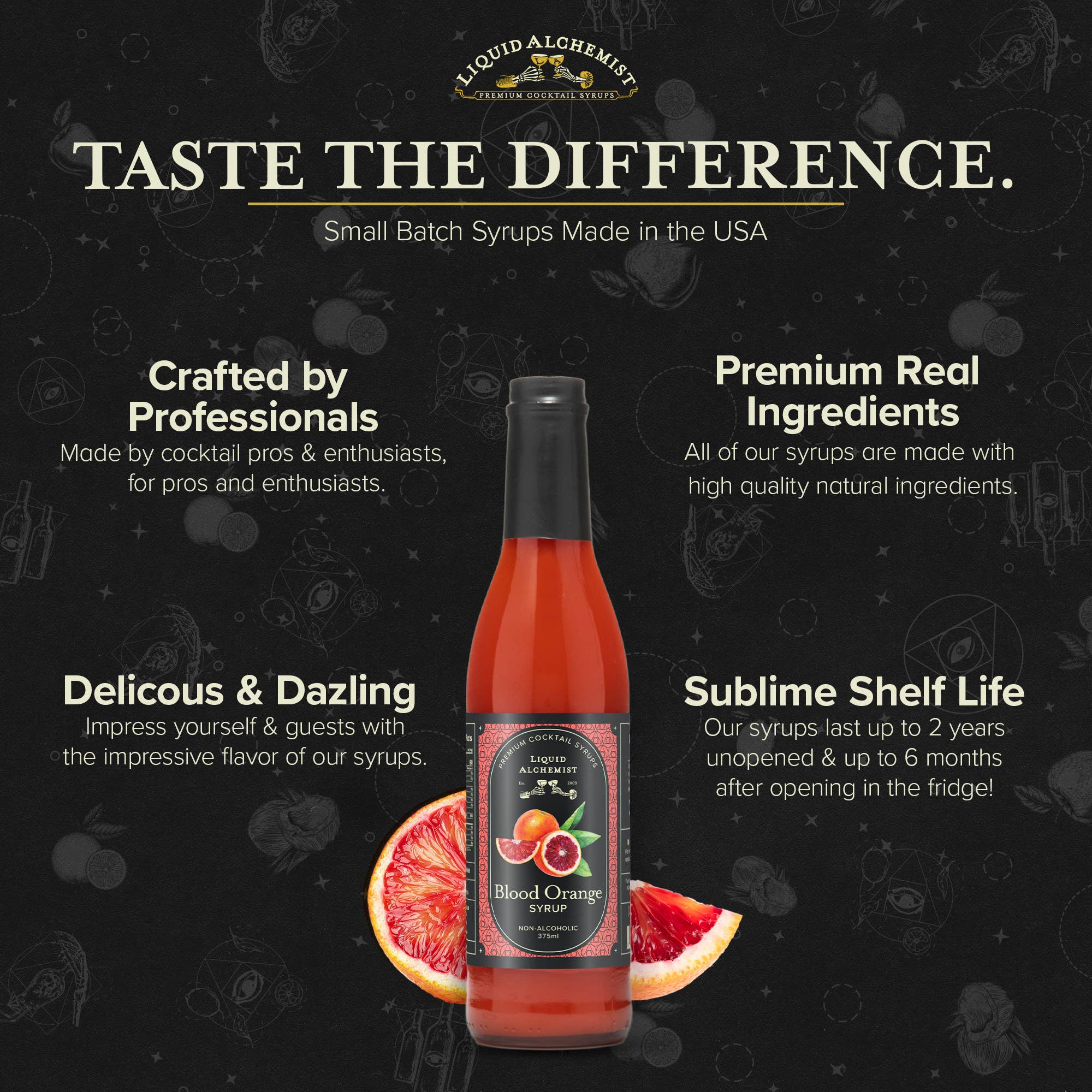 Liquid Alchemist Syrups - Wholesale Cocktail Mix/Syrup - Blood Orange Cocktail Syrup3