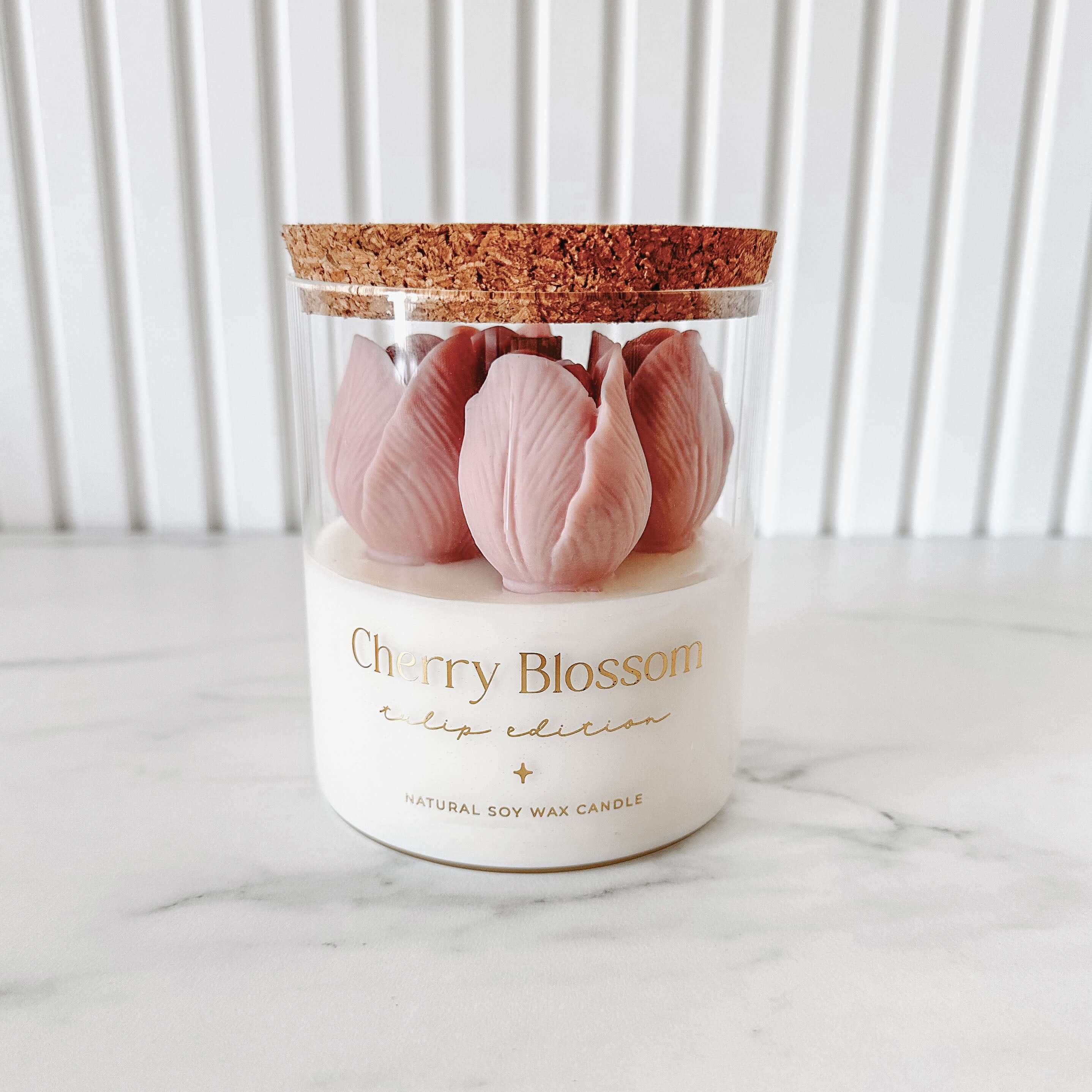 Tsuki Box - Wholesale Novelty Candle - Botanical Candle | Pink Tulips | Cherry Blossom 400g2