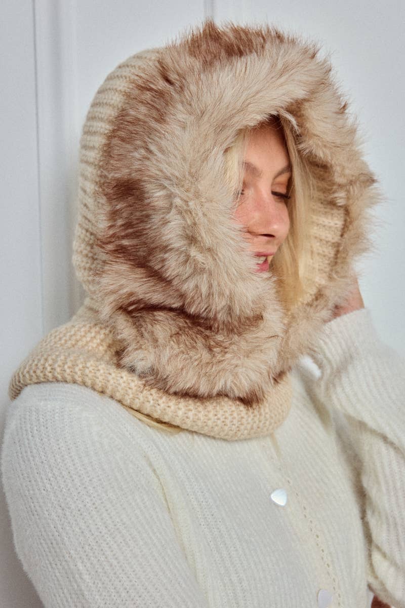 BYREN | ÉLINE L'ATELIER - Wholesale Beanie - Women's - Wool Beanie with Faux Fur MJ222SD5