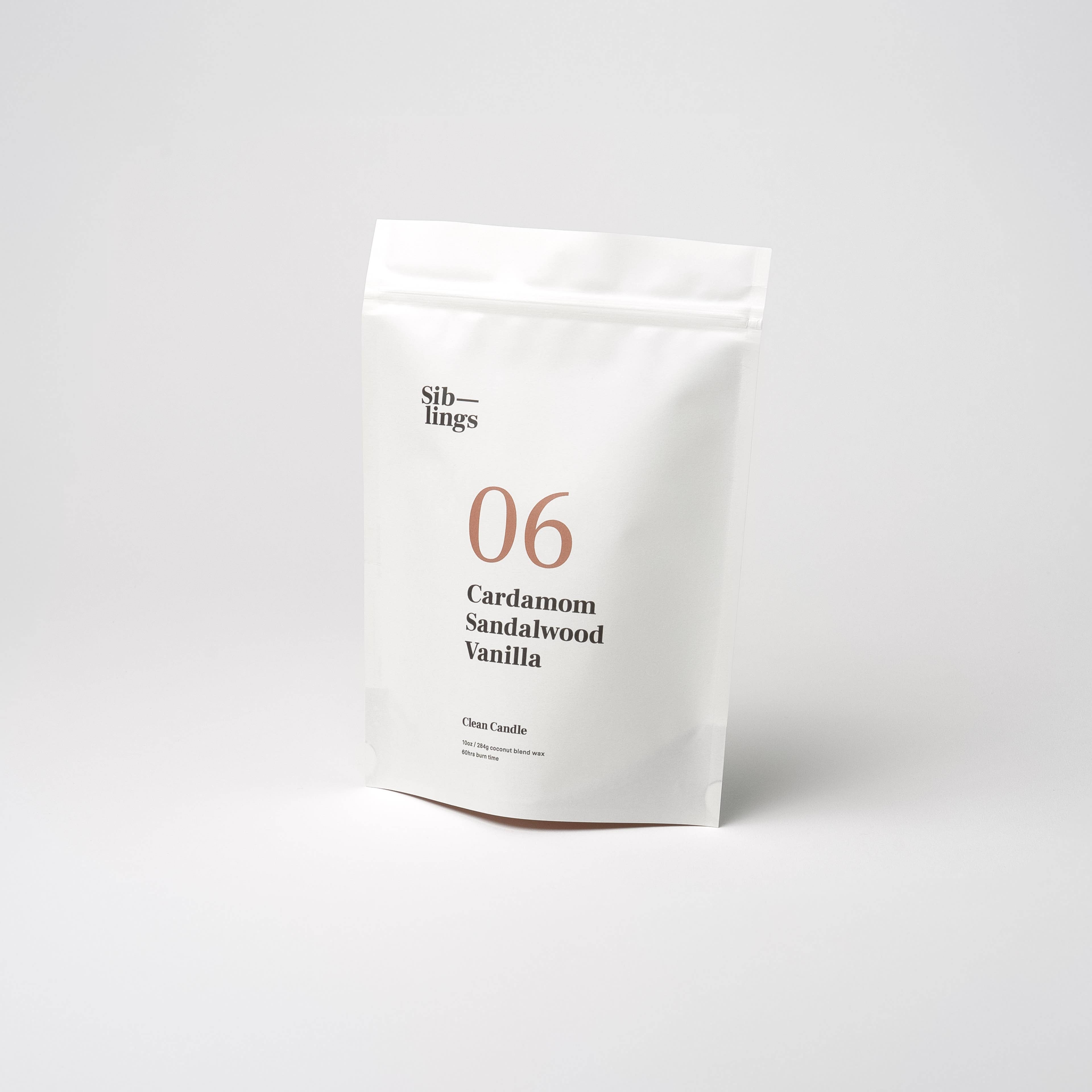 Siblings - Vente Bougie en bocal - N° 06 — Cardamome, Bois de santal, Vanille, 10 oz1