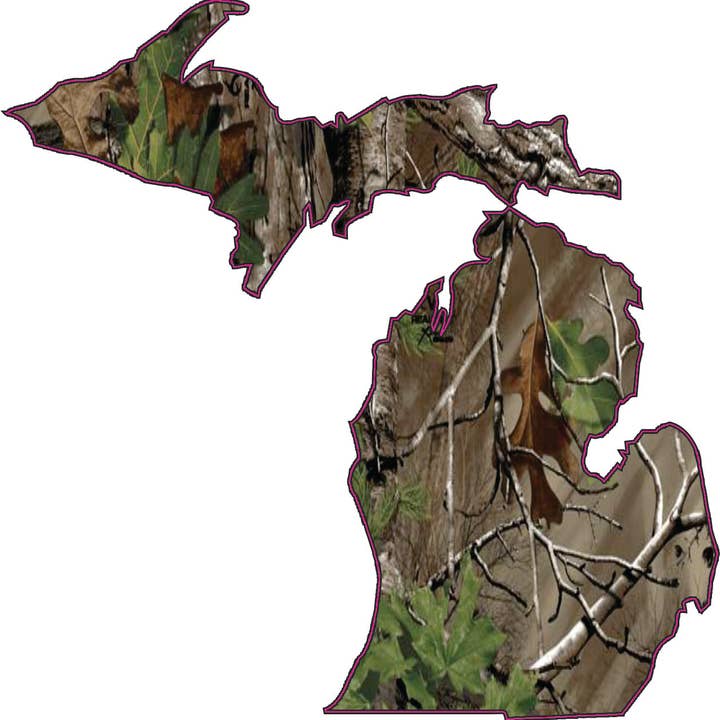 Michigan Camo Sticker - Decal for wholesale by Above & Beyond ScreenPrinting @ More