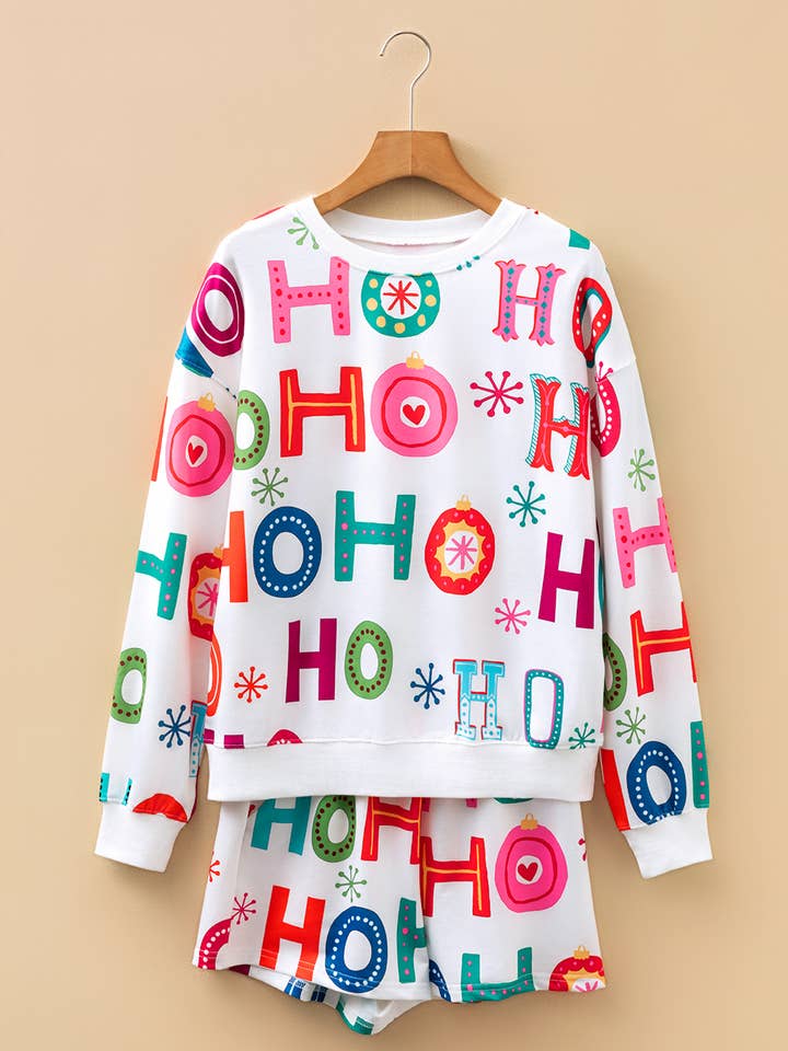 Sandy | Ensemble de détente 2 pièces à imprimé mode de Noël pour la vente par Babs + Birdie