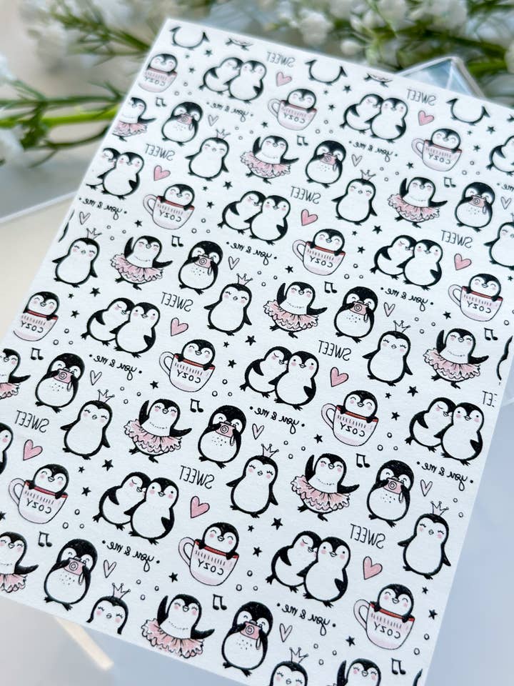 Transfer Paper 429 Penguins #2 | Image Water Transfer for wholesale by Tera Clay