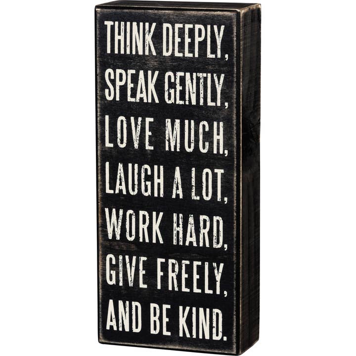 Primitives by Kathy - Wholesale Desk/Tabletop Sign - Think Deeply Box Sign1