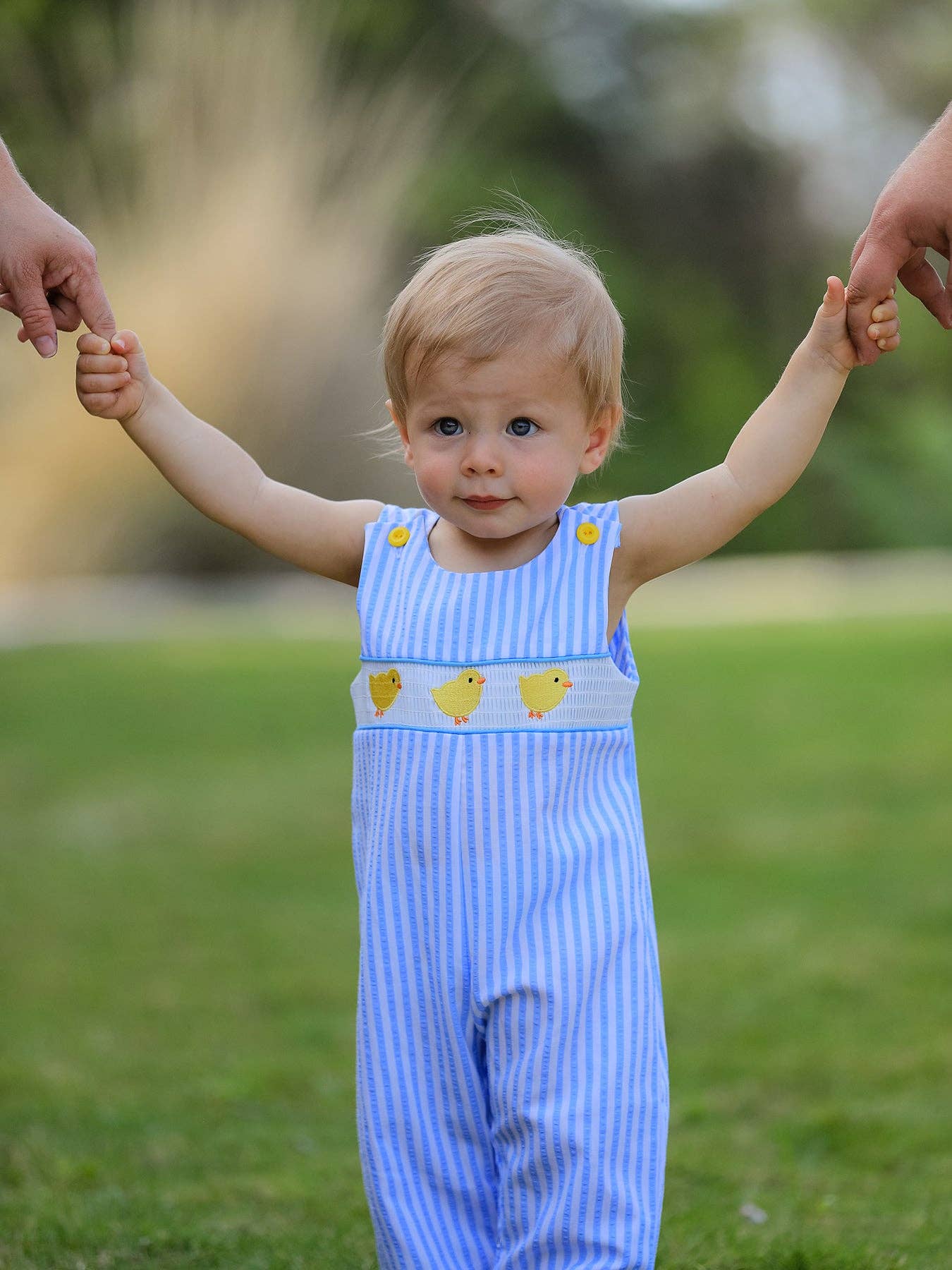 Rylee Faith Designs - Wholesale Jumpsuit - Baby - Spring and Summer Chicken Embroidery Blue Boy Romper