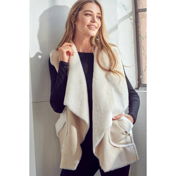 GILET EN FAUX DAIM pour la vente par 1clique co.