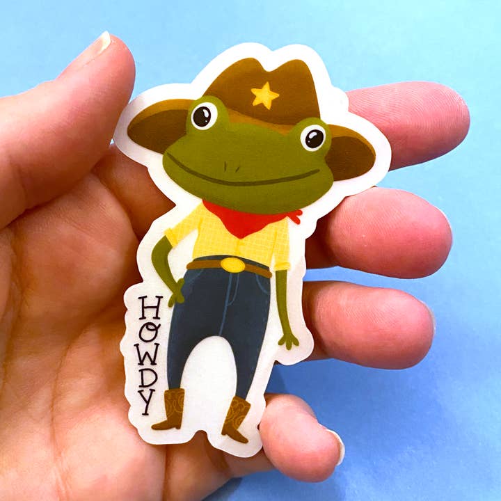 Fox Card Co - Vente Autocollant - Sticker Grenouille Cowboy0