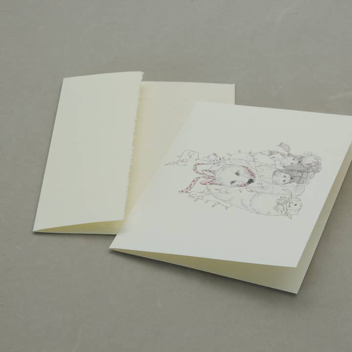 Eisbär-Weihnachts-Aquarellkarten, 5er-Pack für den Großhandel von Hatch & Cloak ®