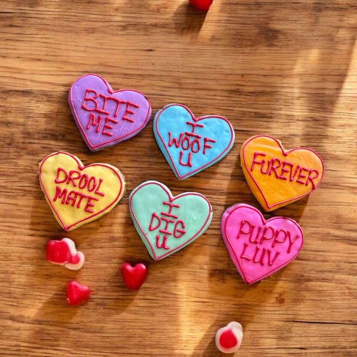 Large Conversation heart dog treats for wholesale by YumYum4DOGS
